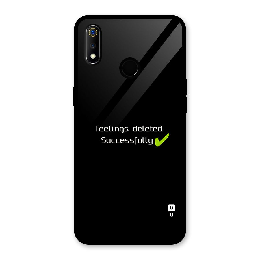 Feelings Deleted Glass Back Case for Realme 3i