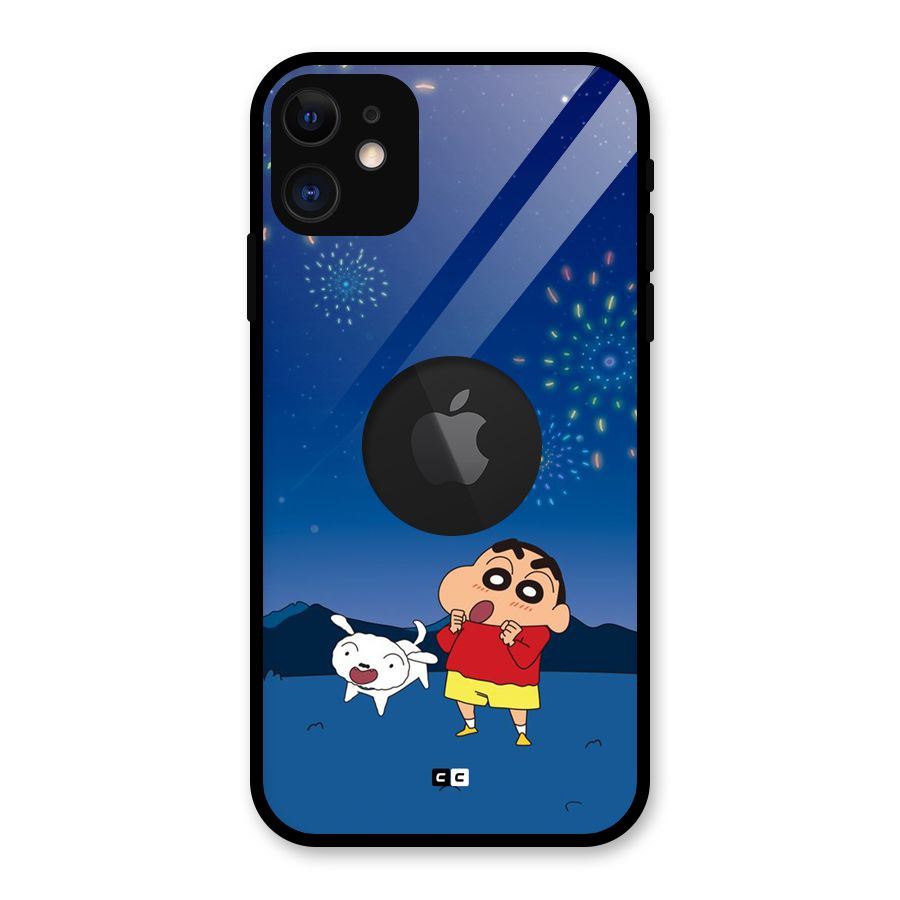 Festival Time Glass Back Case for iPhone 11 Logo Cut