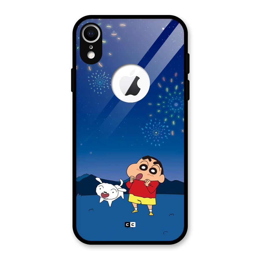 Festival Time Glass Back Case for iPhone XR Logo Cut