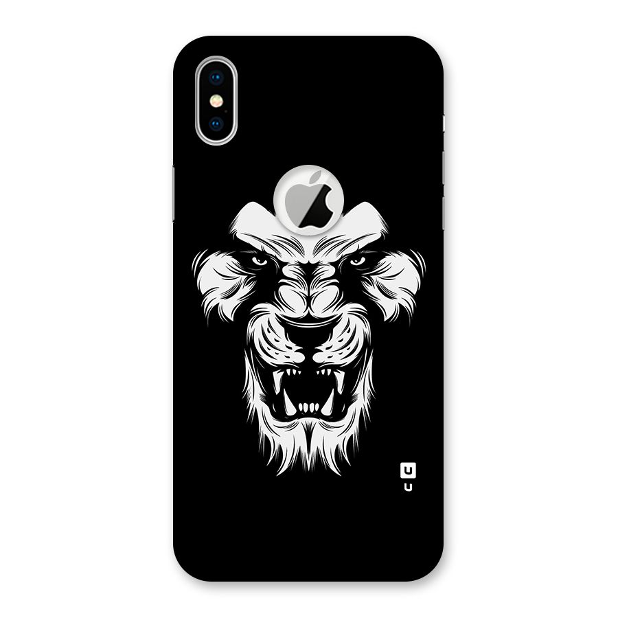 Fierce Lion Digital Art Back Case for iPhone X Logo Cut