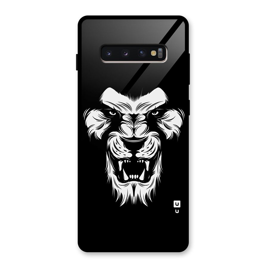 Fierce Lion Digital Art Glass Back Case for Galaxy S10 Plus