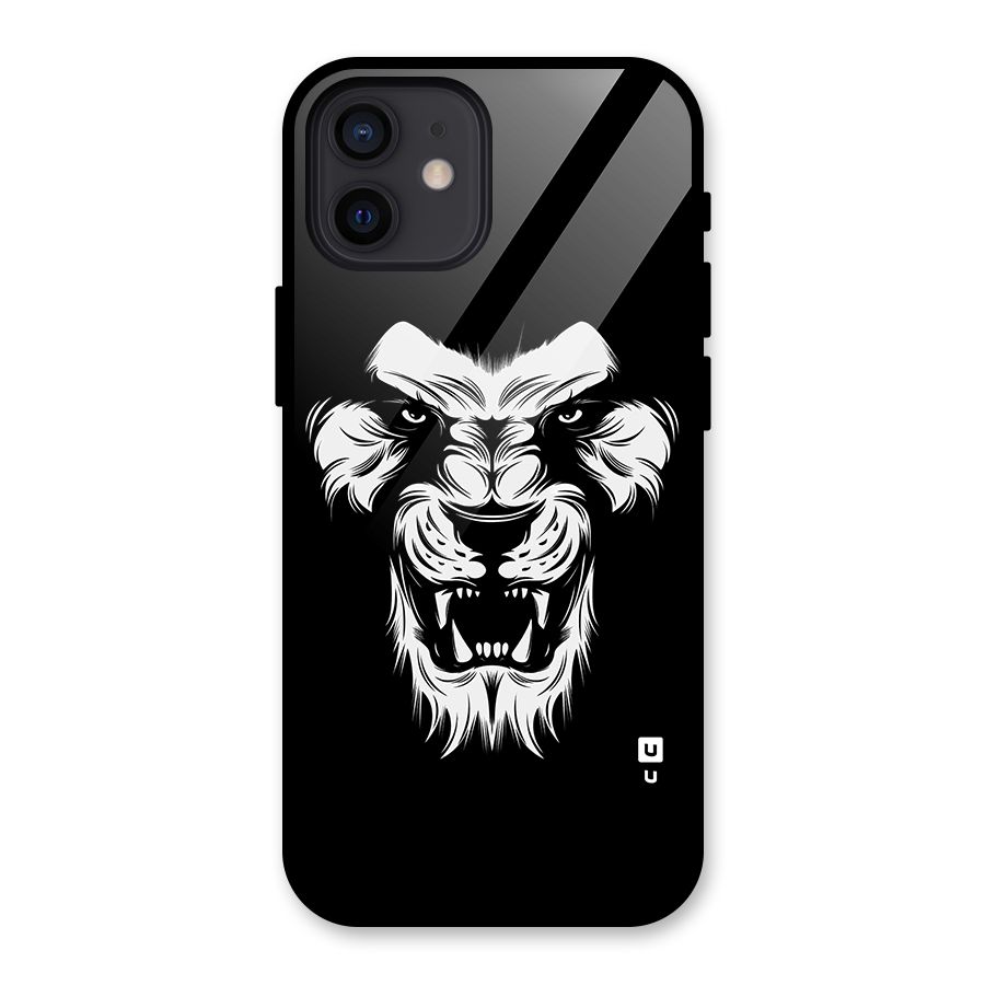 Fierce Lion Digital Art Glass Back Case for iPhone 12