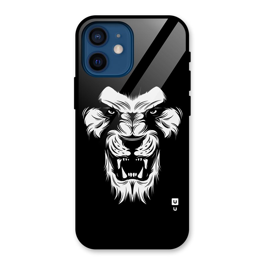 Fierce Lion Digital Art Glass Back Case for iPhone 12 Mini