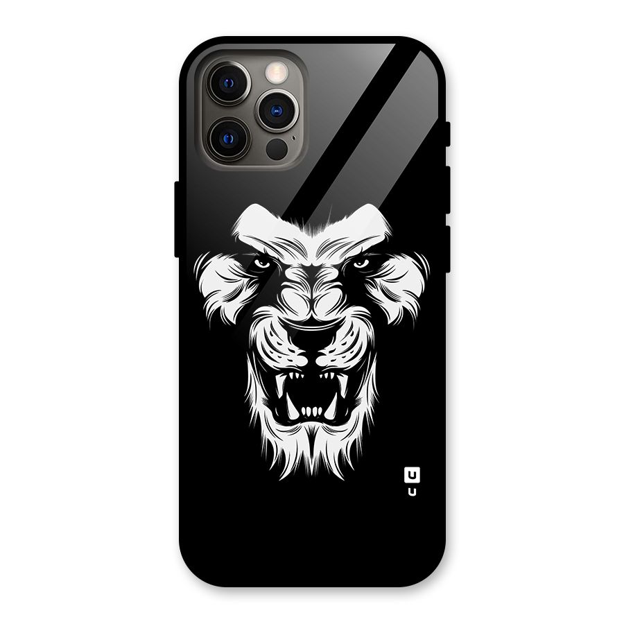 Fierce Lion Digital Art Glass Back Case for iPhone 12 Pro