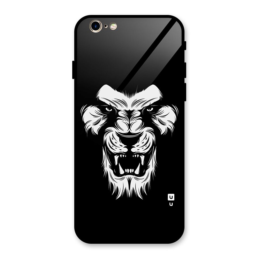 Fierce Lion Digital Art Glass Back Case for iPhone 6 6S
