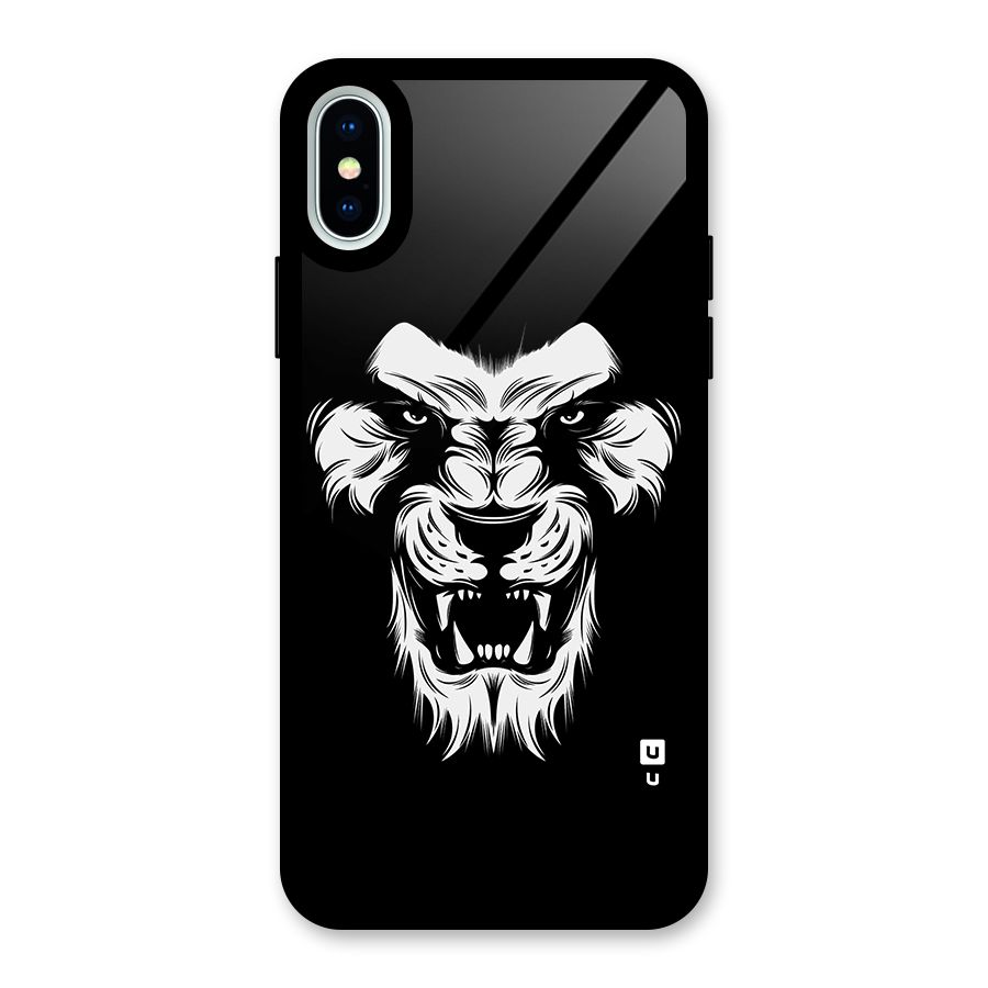 Fierce Lion Digital Art Glass Back Case for iPhone X