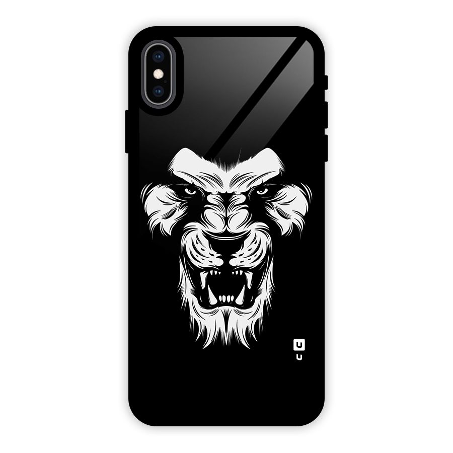 Fierce Lion Digital Art Glass Back Case for iPhone XS Max