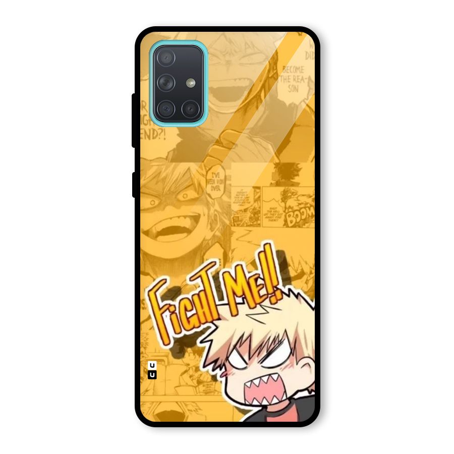 Fight Me Challenge Glass Back Case for Galaxy A71
