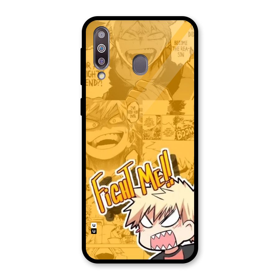 Fight Me Challenge Glass Back Case for Galaxy M30