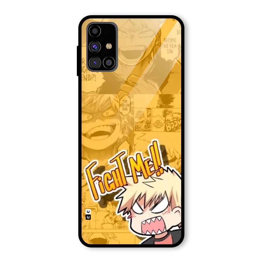 Fight Me Challenge Glass Back Case for Galaxy M31s
