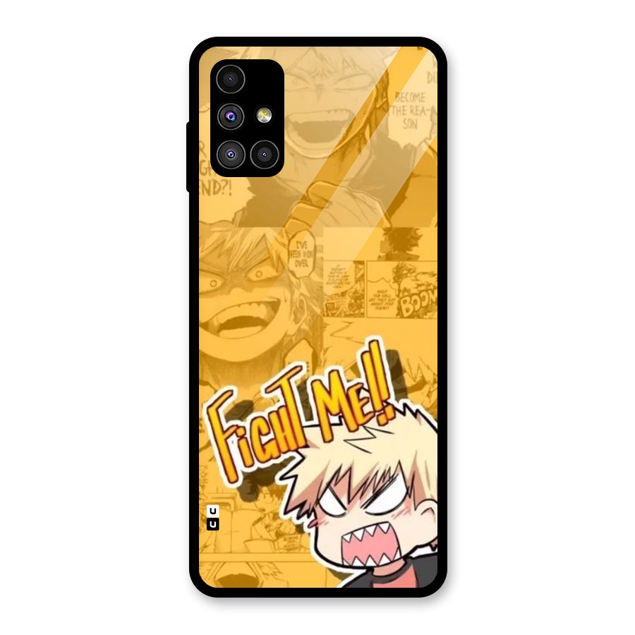 Fight Me Challenge Glass Back Case for Galaxy M51