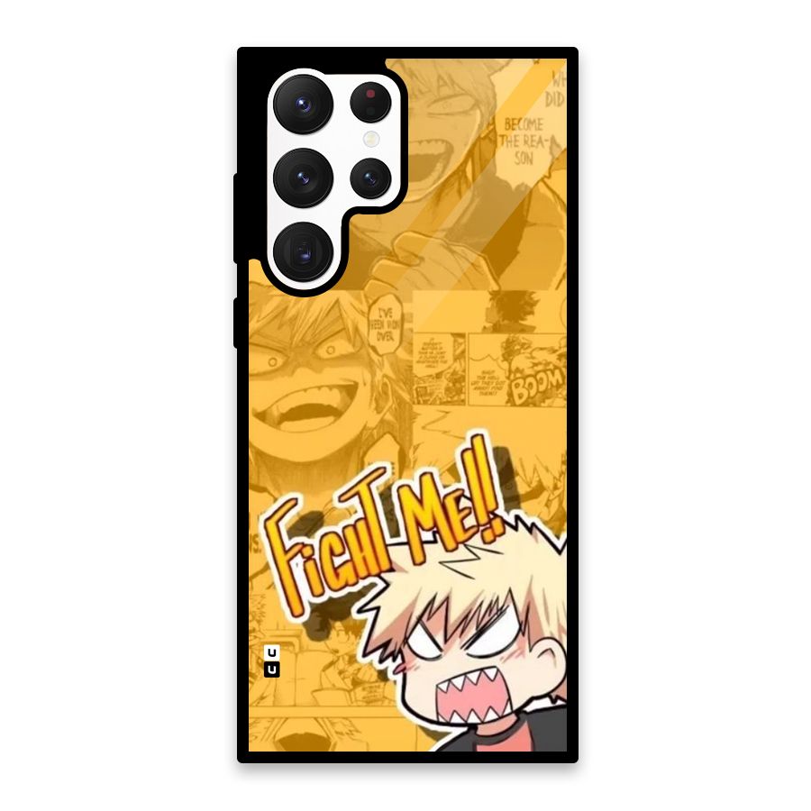 Fight Me Challenge Glass Back Case for Galaxy S22 Ultra 5G