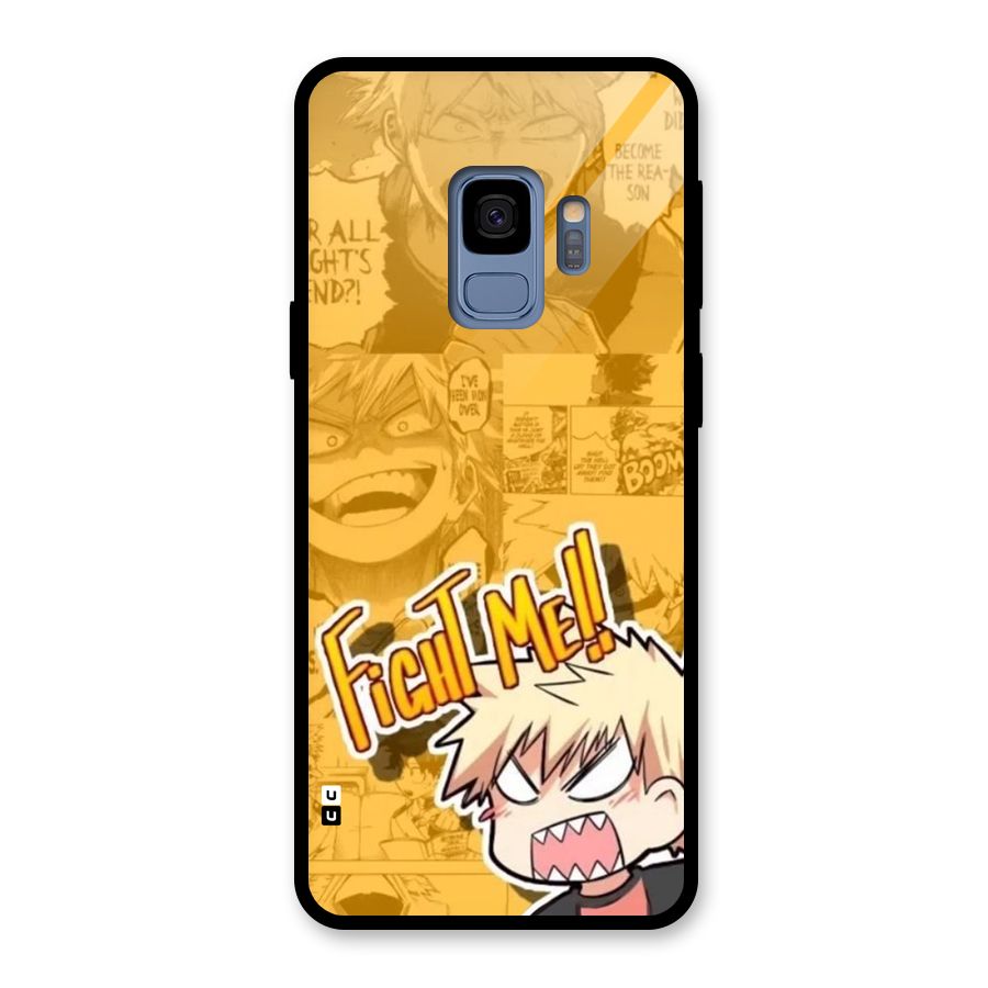 Fight Me Challenge Glass Back Case for Galaxy S9