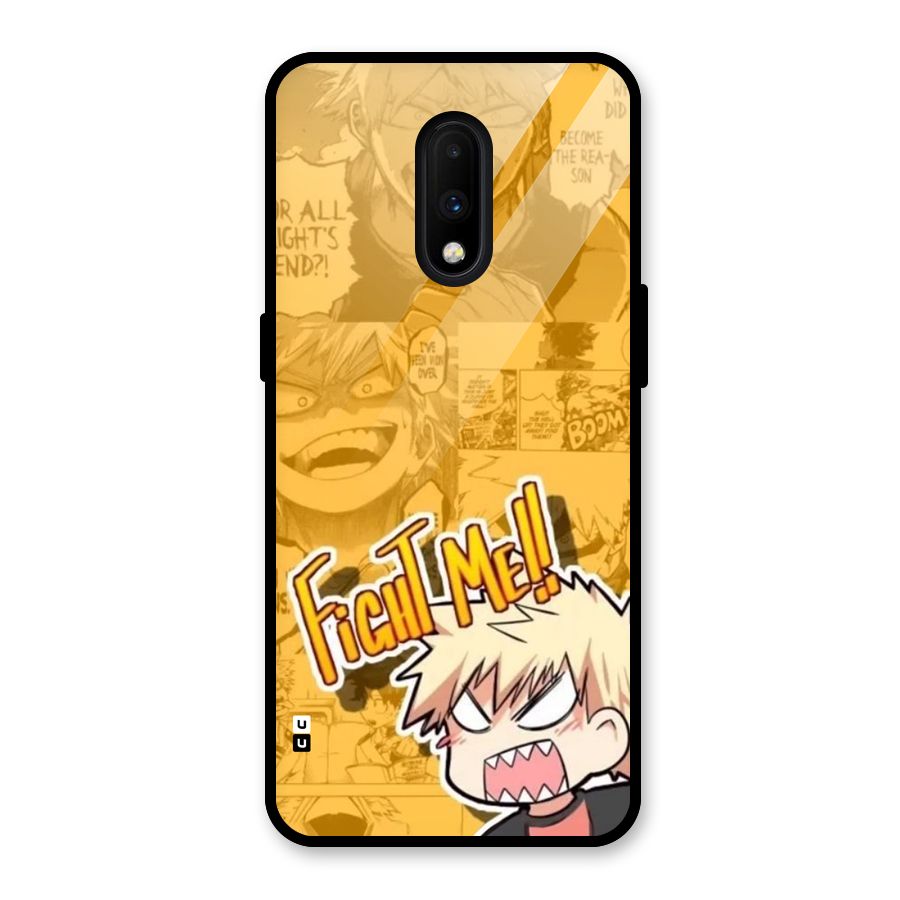 Fight Me Challenge Glass Back Case for OnePlus 7