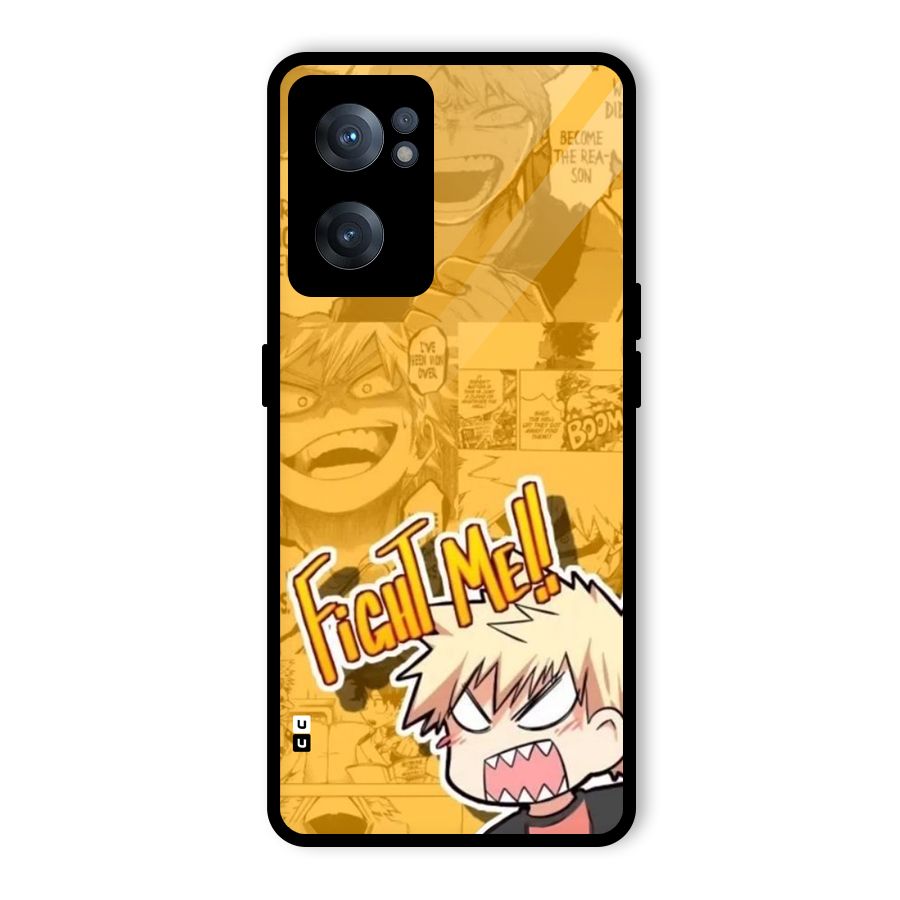Fight Me Challenge Glass Back Case for OnePlus Nord CE 2 5G
