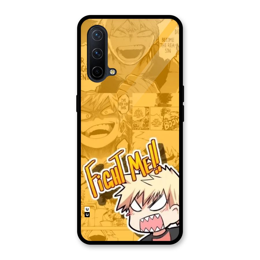 Fight Me Challenge Glass Back Case for OnePlus Nord CE 5G
