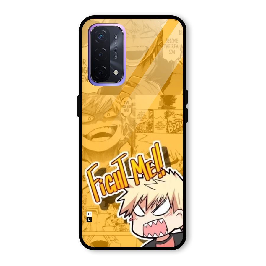 Fight Me Challenge Glass Back Case for Oppo A74 5G