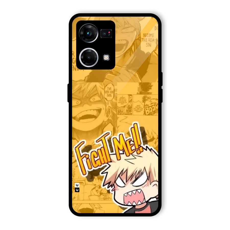 Fight Me Challenge Glass Back Case for Oppo F21s Pro 4G
