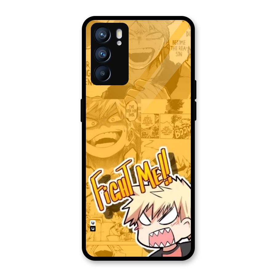 Fight Me Challenge Glass Back Case for Oppo Reno6 5G
