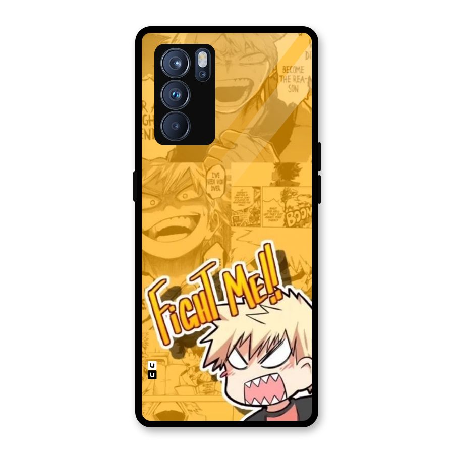 Fight Me Challenge Glass Back Case for Oppo Reno6 Pro 5G
