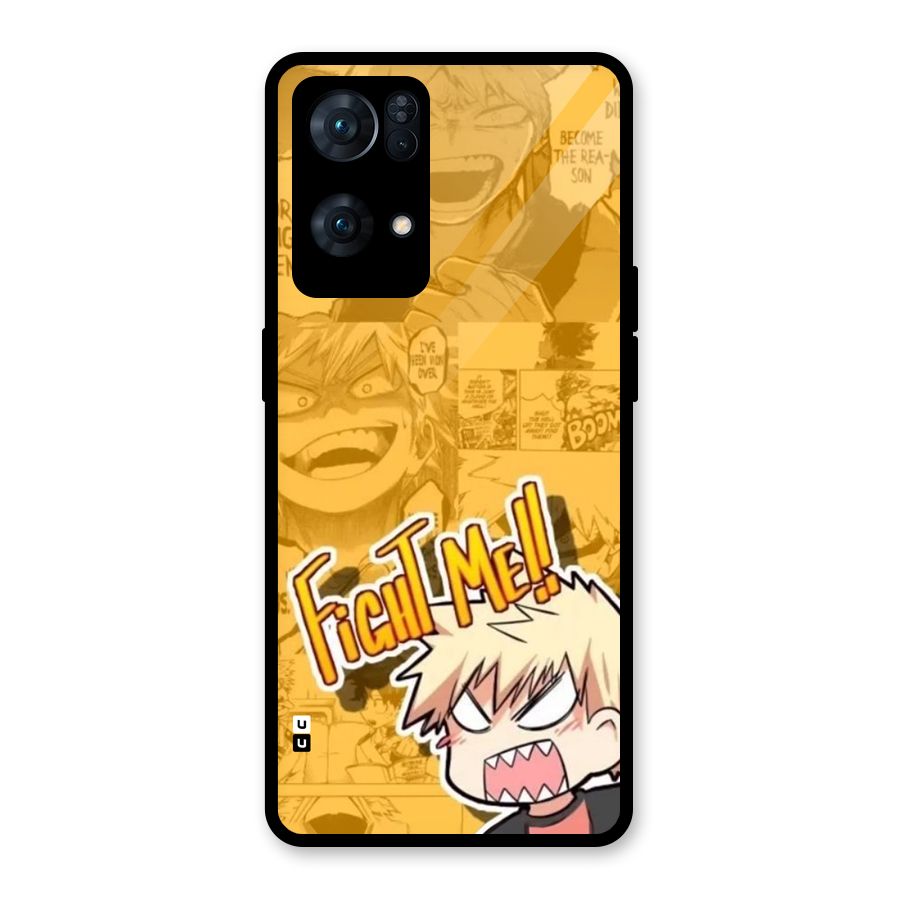 Fight Me Challenge Glass Back Case for Oppo Reno7 Pro 5G