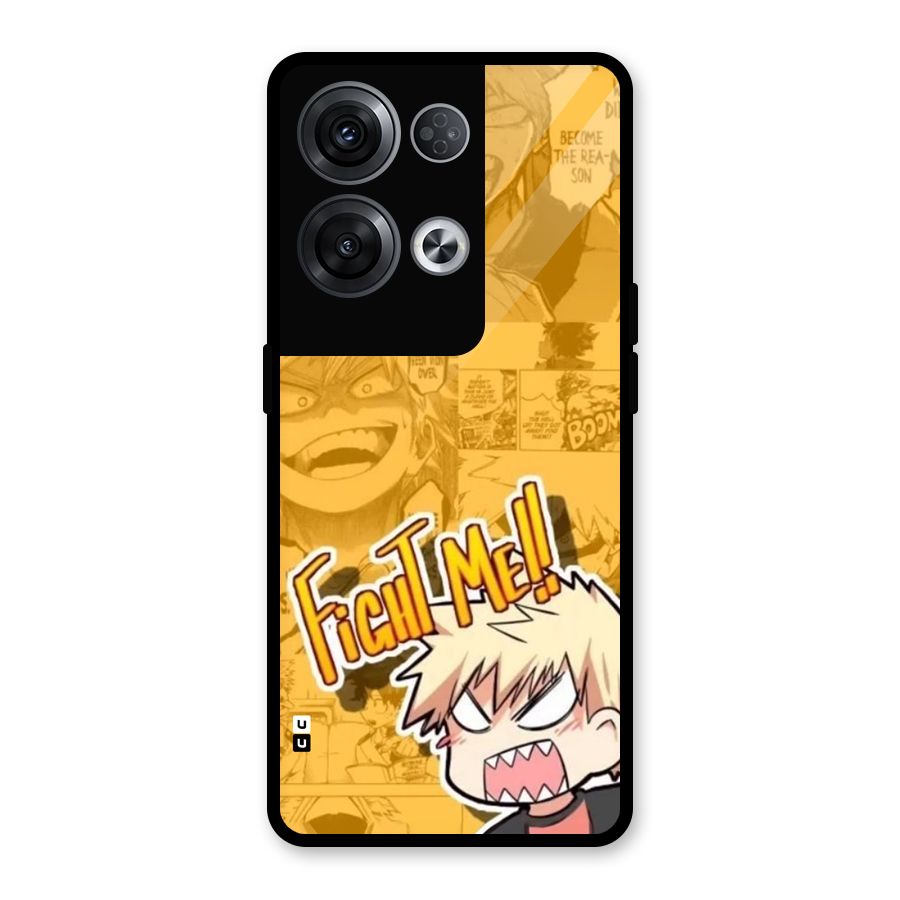 Fight Me Challenge Glass Back Case for Oppo Reno8 Pro 5G
