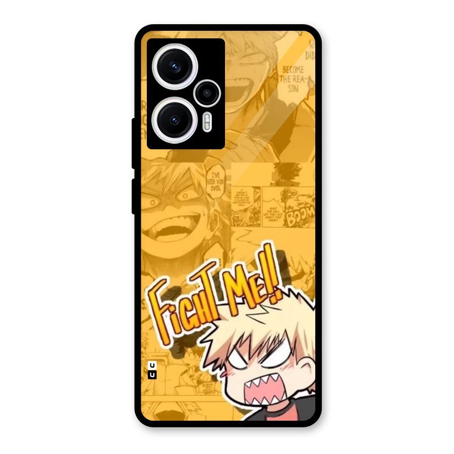 Fight Me Challenge Glass Back Case for Poco F5