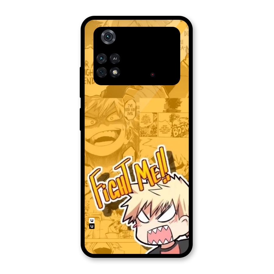 Fight Me Challenge Glass Back Case for Poco M4 Pro 4G