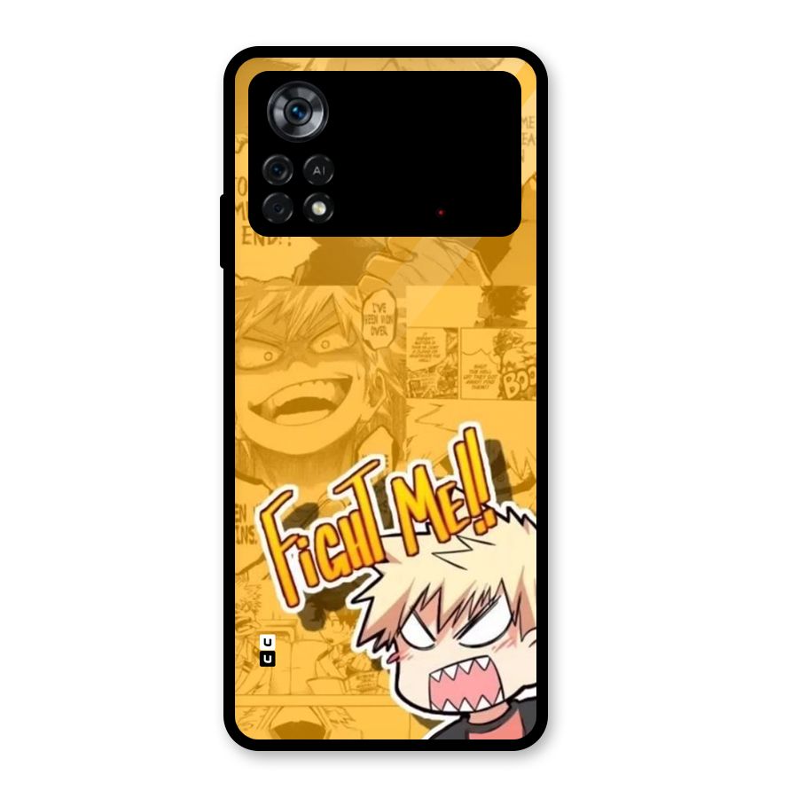 Fight Me Challenge Glass Back Case for Poco X4 Pro 5G