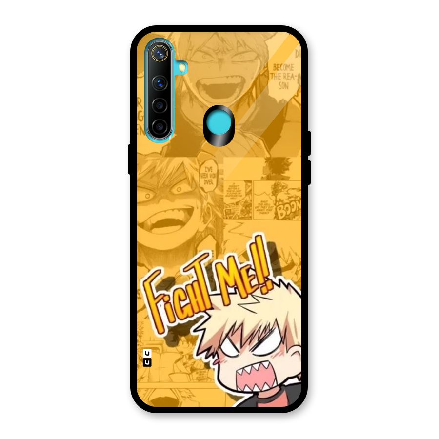 Fight Me Challenge Glass Back Case for Realme 5i