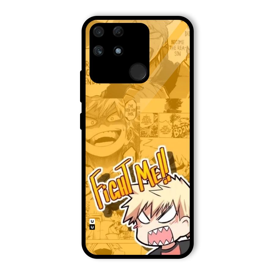 Fight Me Challenge Glass Back Case for Realme Narzo 50A