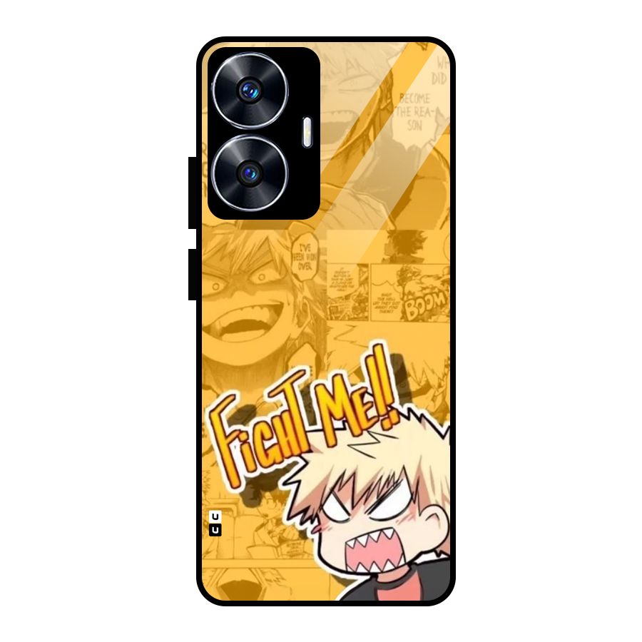 Fight Me Challenge Glass Back Case for Realme Narzo N55