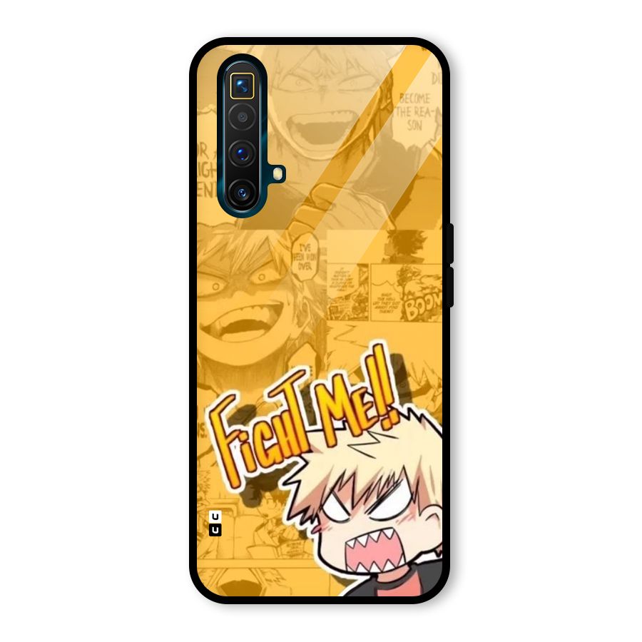 Fight Me Challenge Glass Back Case for Realme X3