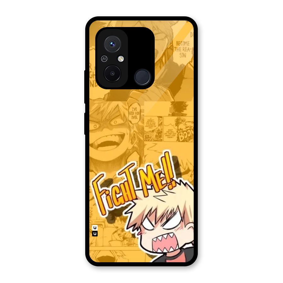 Fight Me Challenge Glass Back Case for Redmi 12C