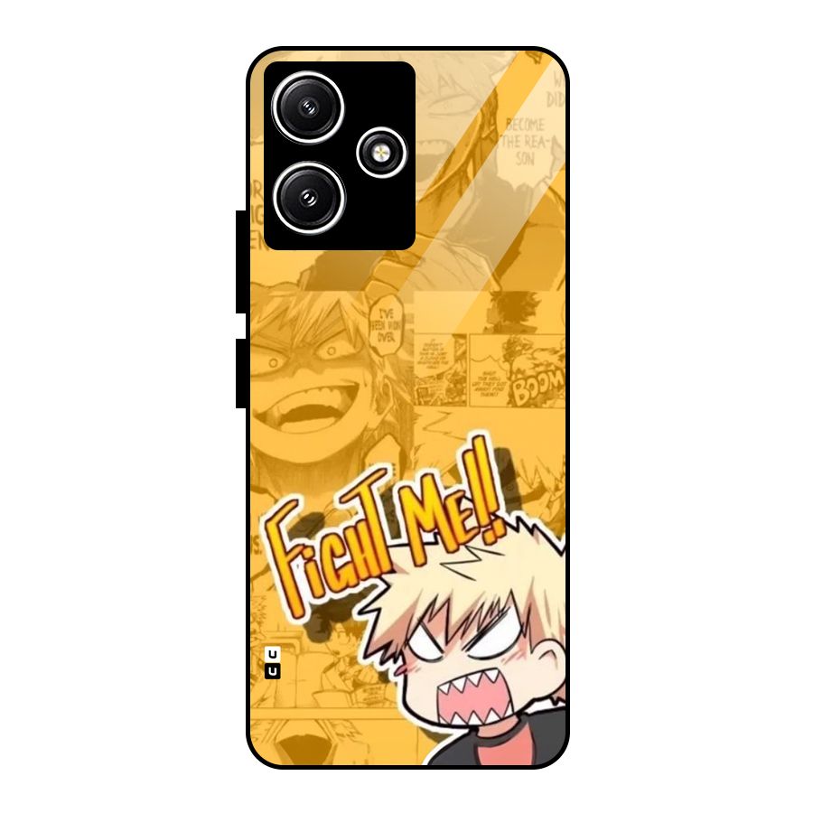 Fight Me Challenge Glass Back Case for Redmi 12 5G