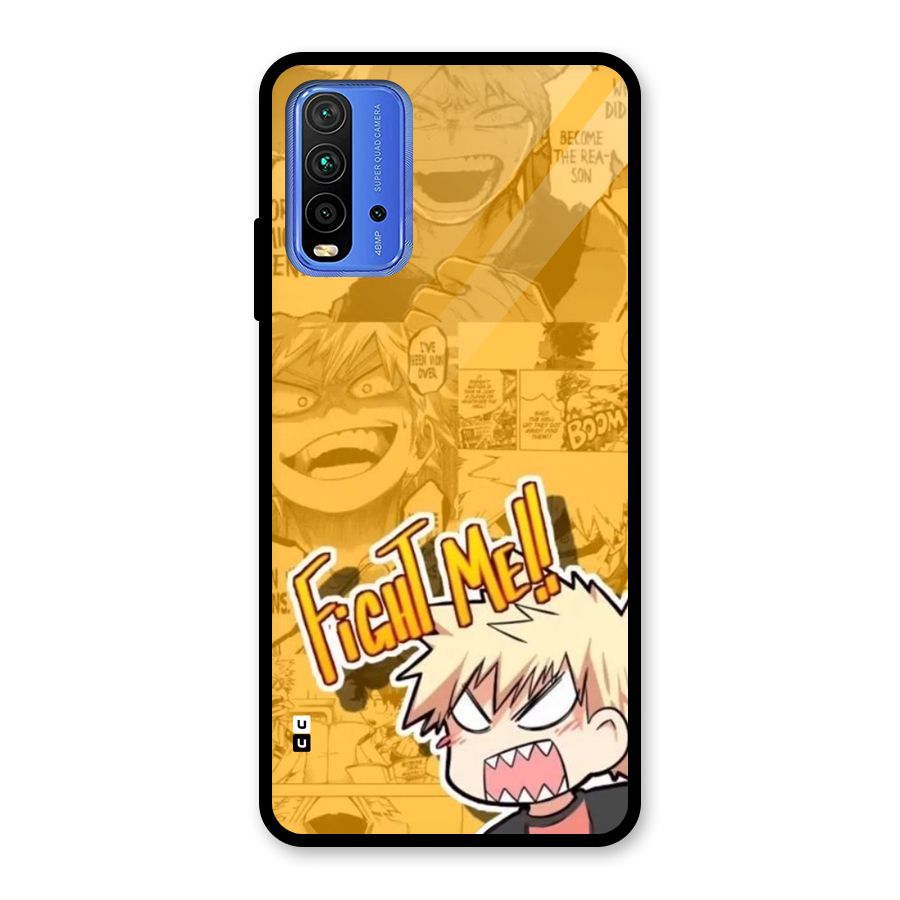 Fight Me Challenge Glass Back Case for Redmi 9 Power
