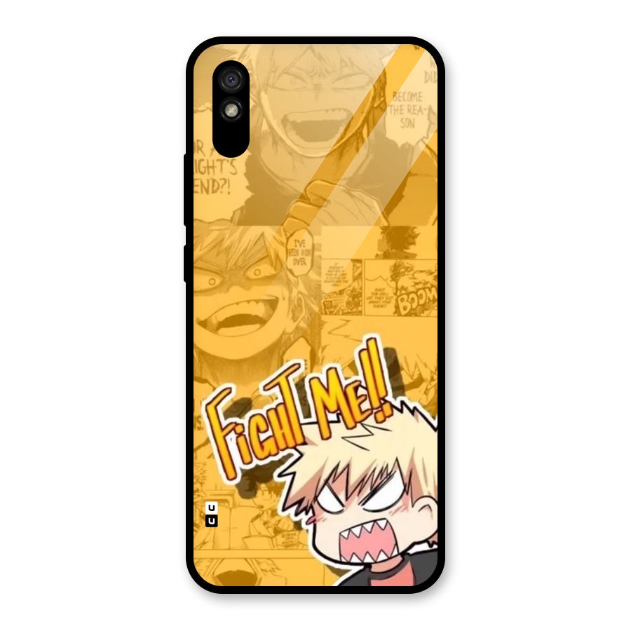 Fight Me Challenge Glass Back Case for Redmi 9i