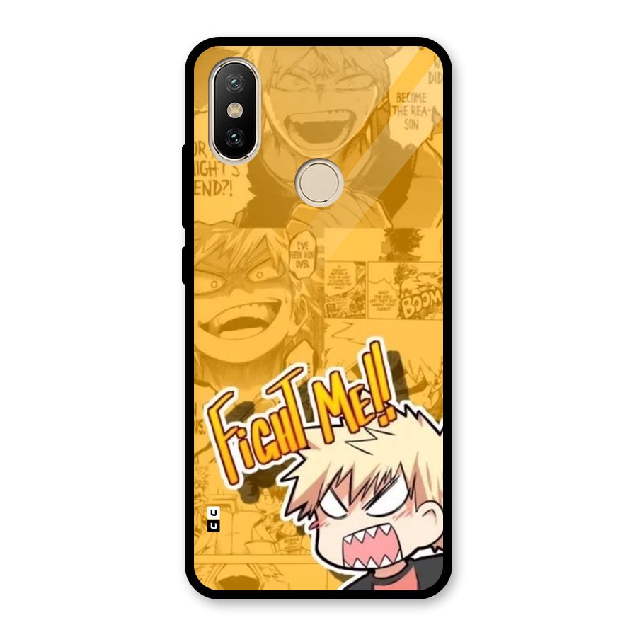Fight Me Challenge Glass Back Case for Redmi A2