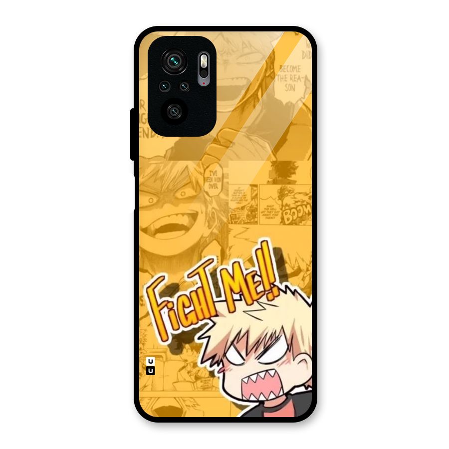 Fight Me Challenge Glass Back Case for Redmi Note 11 SE