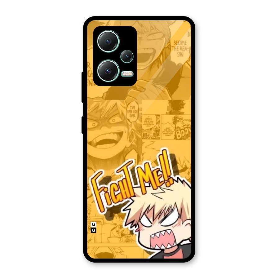 Fight Me Challenge Glass Back Case for Redmi Note 12 5G
