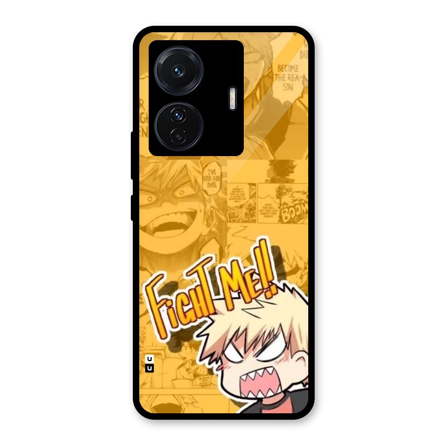 Fight Me Challenge Glass Back Case for Vivo T1 Pro