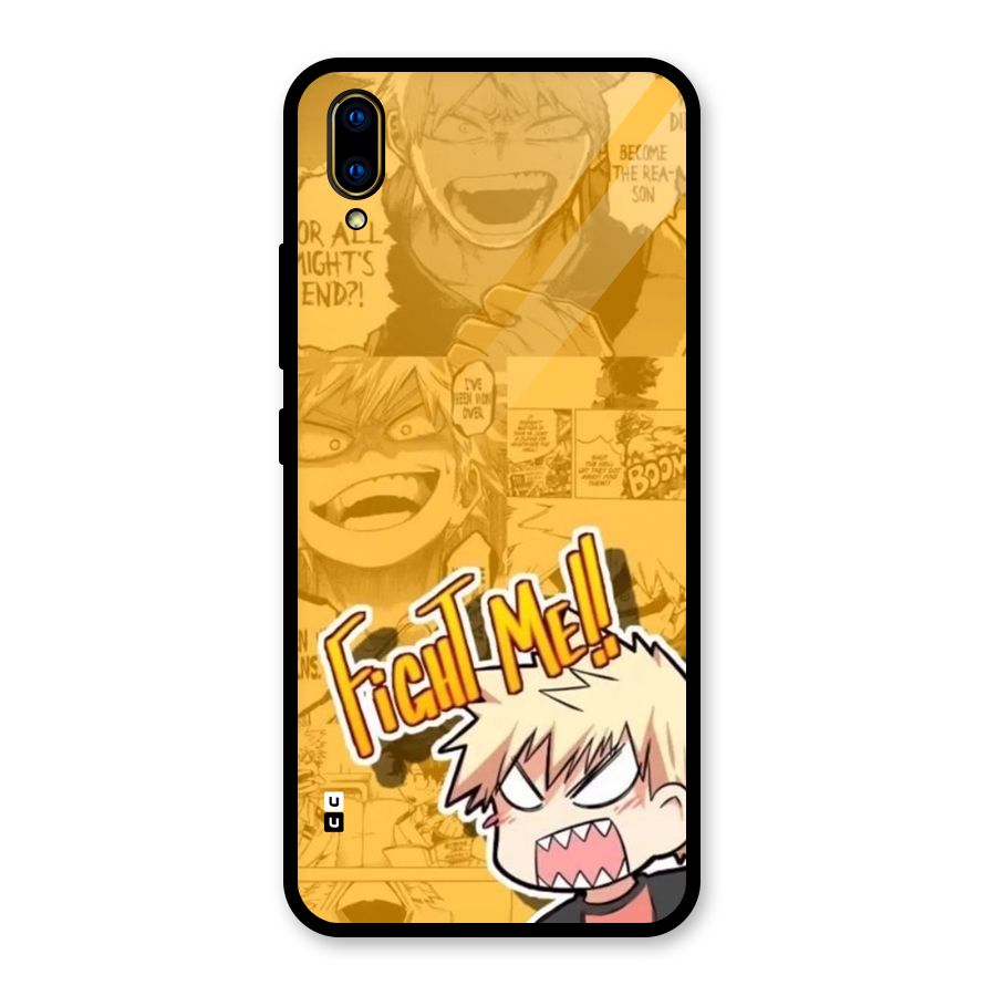 Fight Me Challenge Glass Back Case for Vivo V11 Pro