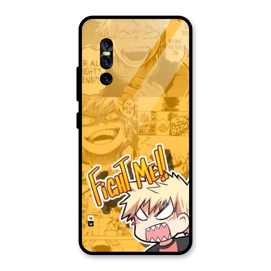 Fight Me Challenge Glass Back Case for Vivo V15 Pro