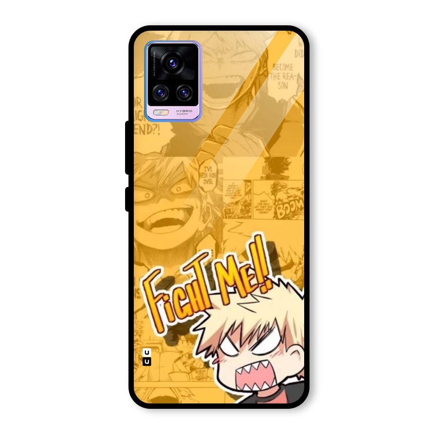 Fight Me Challenge Glass Back Case for Vivo V20 Pro