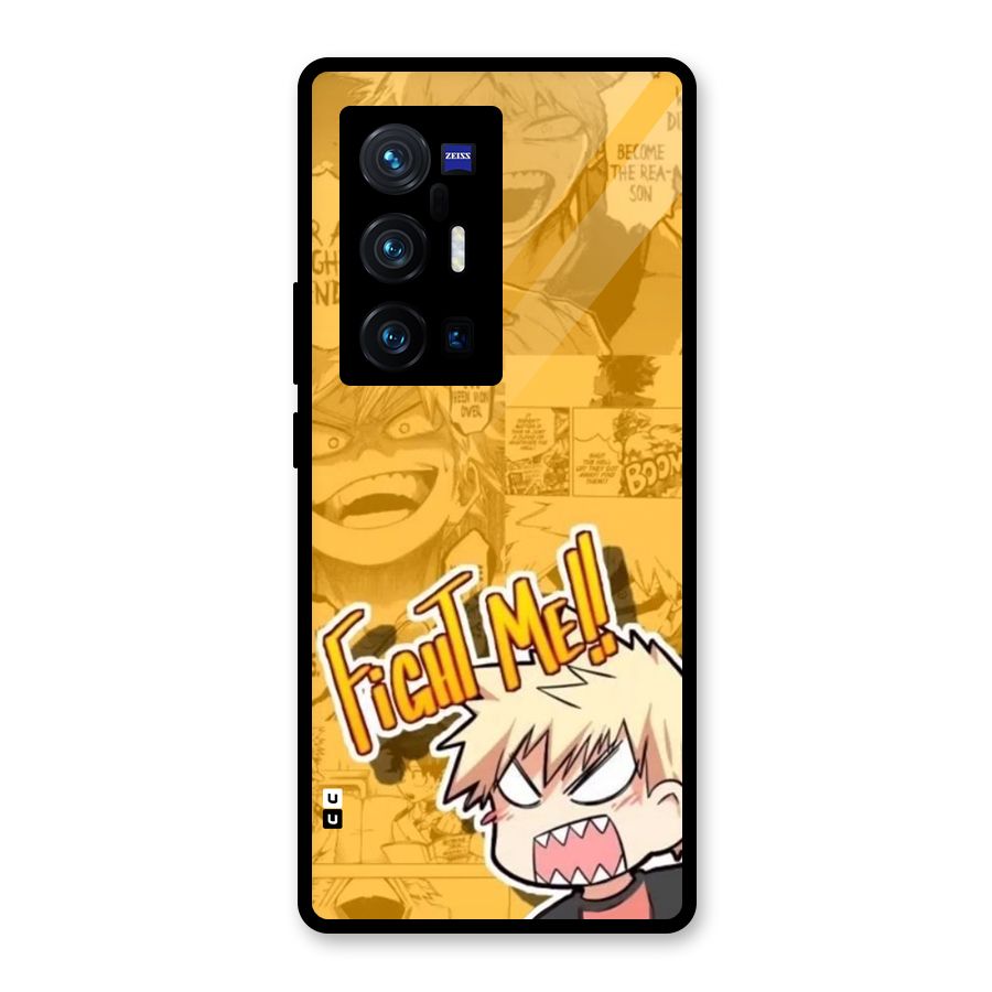 Fight Me Challenge Glass Back Case for Vivo X70 Pro Plus