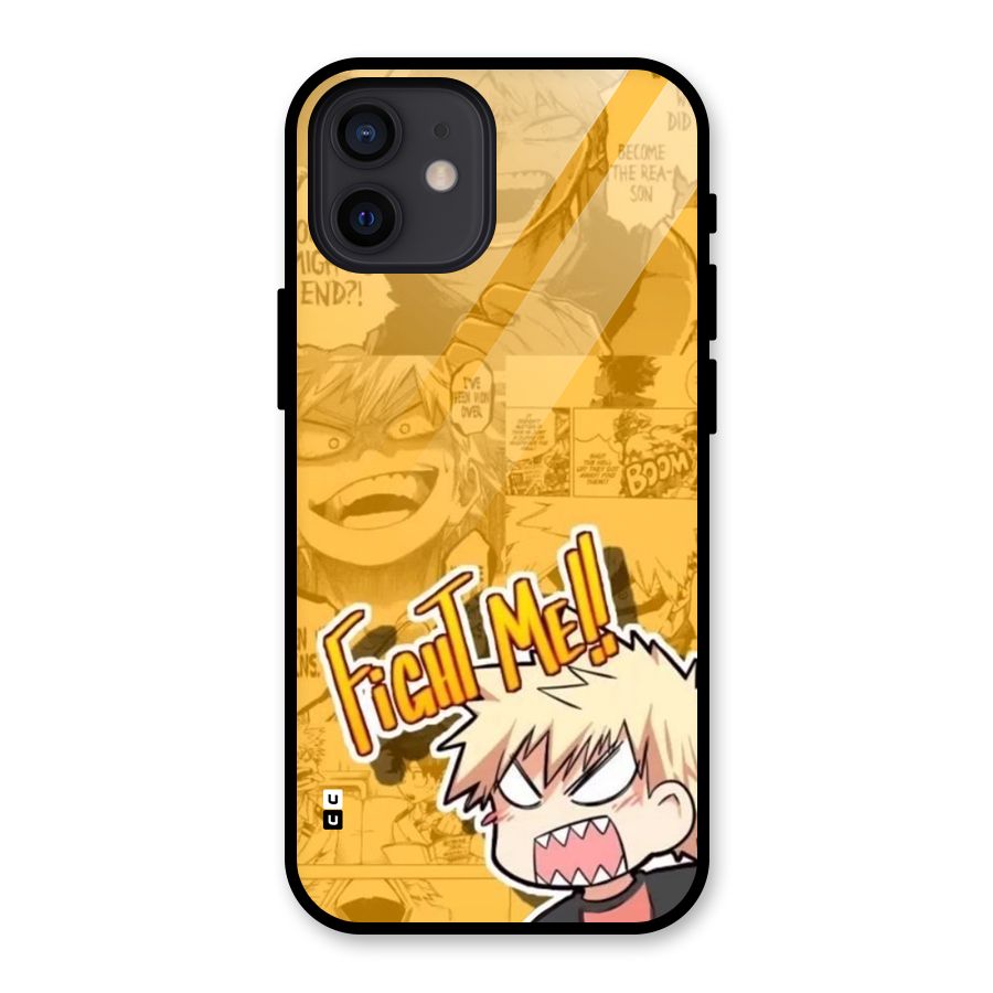 Fight Me Challenge Glass Back Case for iPhone 12