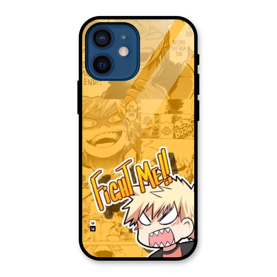 Fight Me Challenge Glass Back Case for iPhone 12 Mini