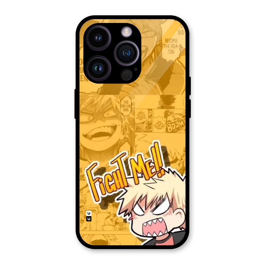 Fight Me Challenge Glass Back Case for iPhone 14 Pro