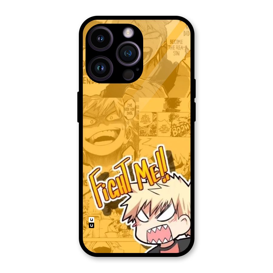 Fight Me Challenge Glass Back Case for iPhone 14 Pro Max