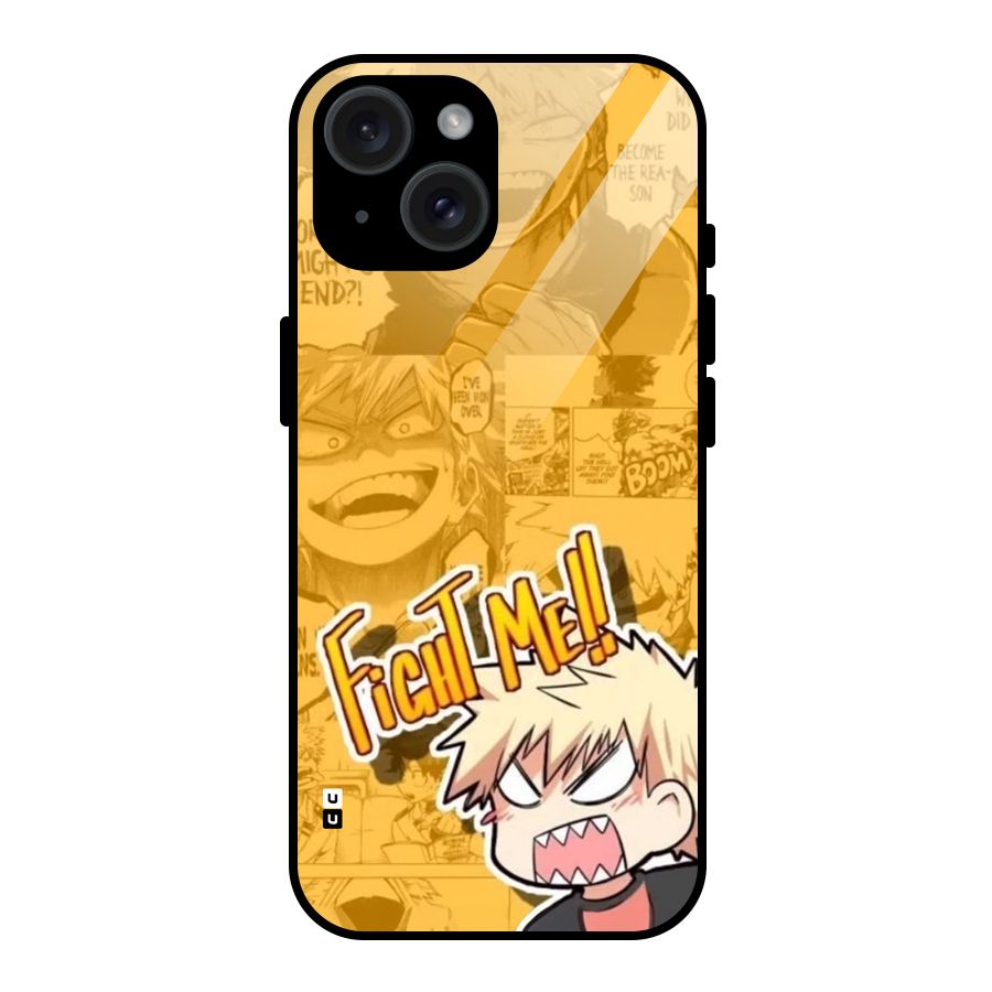 Fight Me Challenge Glass Back Case for iPhone 15